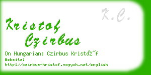 kristof czirbus business card